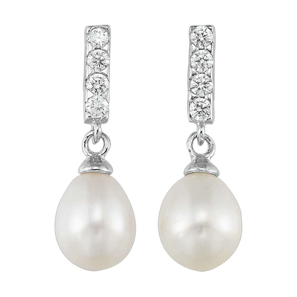 Silver Pearl 1 1/2Ctw Earring