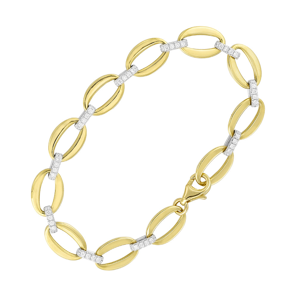 14Kt White Yellow Gold Diamond 1/2Ctw Bracelet