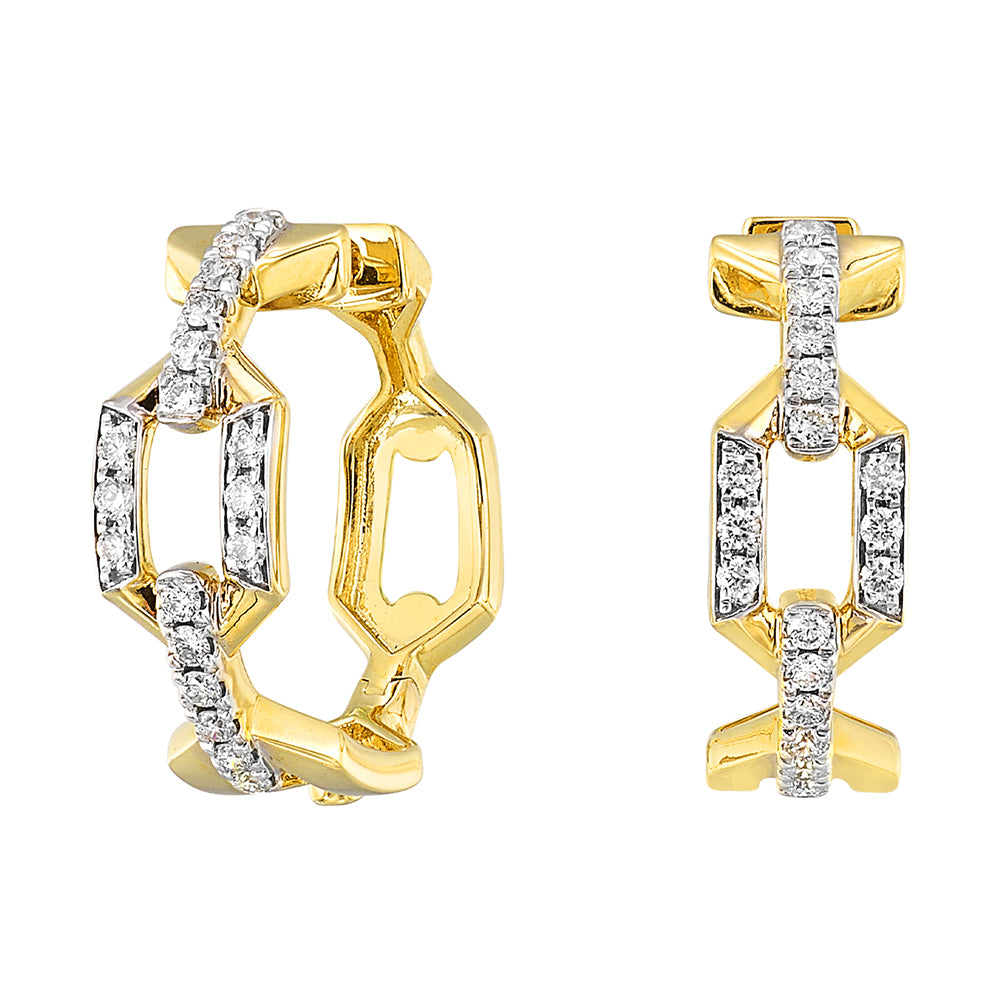 14Kt Yellow Gold Diamond 1/3Ctw Earring