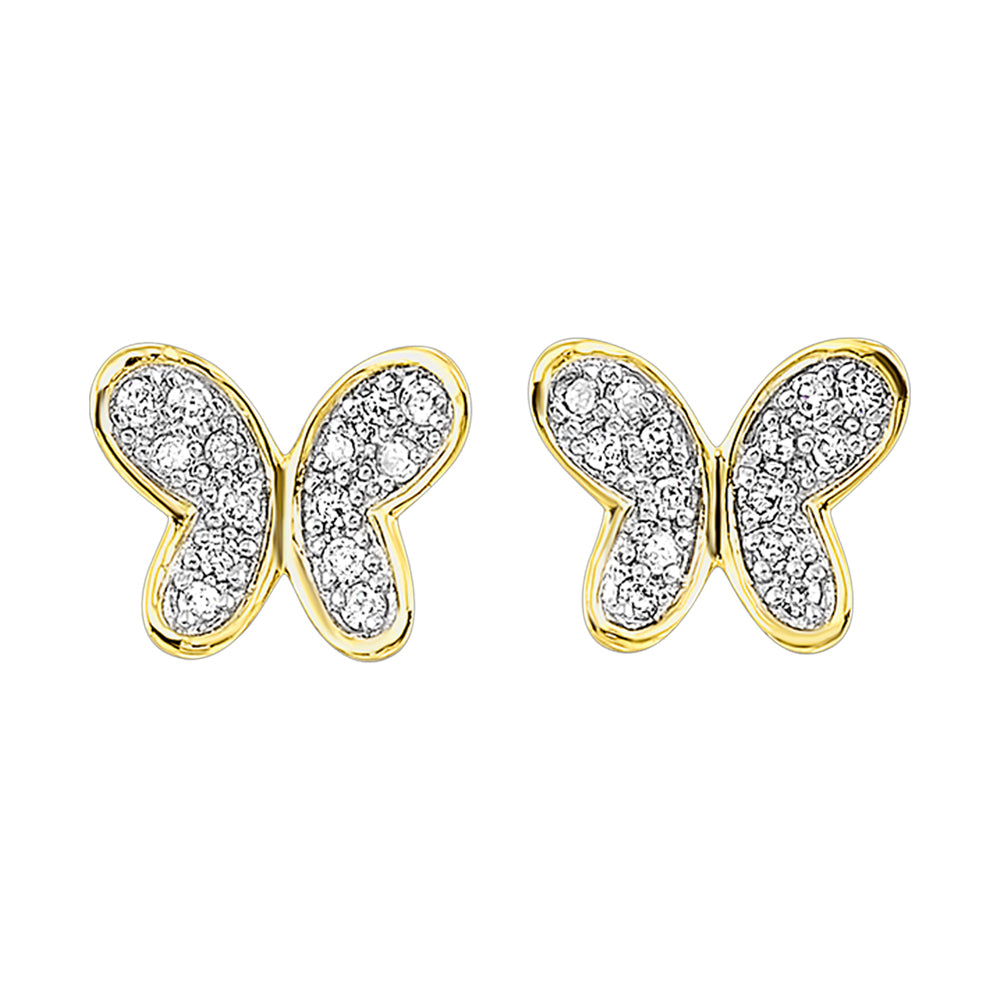 10Kt Yellow Gold Diamond 1/10Ctw Earring