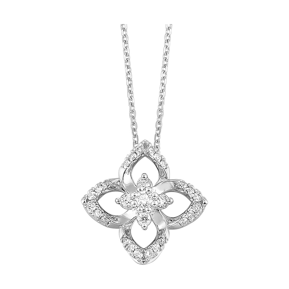 14Kt White Gold Diamond 1/4Ctw Pendant