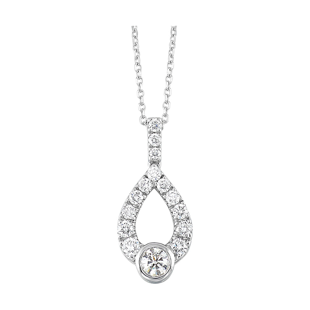 14Kt White Gold Diamond 1Ctw Pendant