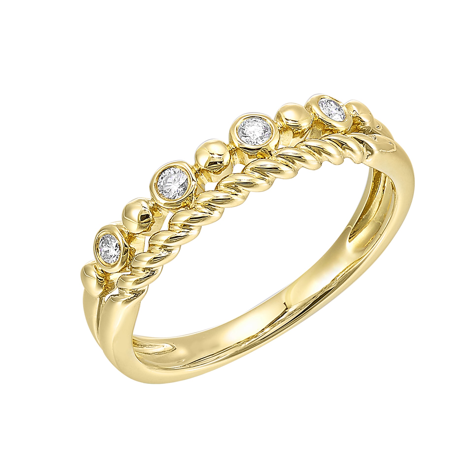 14Kt Yellow Gold Diamond 1/10Ctw Ring