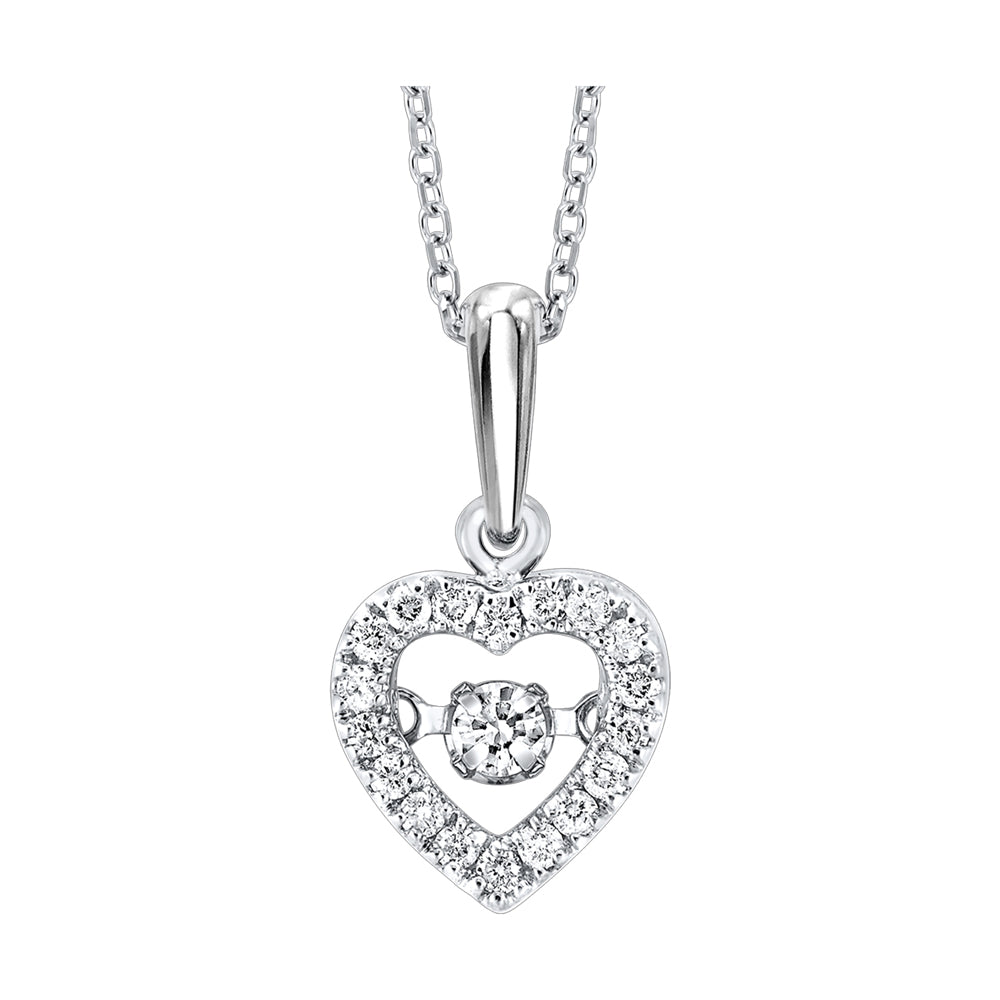 10Kt White Gold Diamond 1/5Ctw Pendant