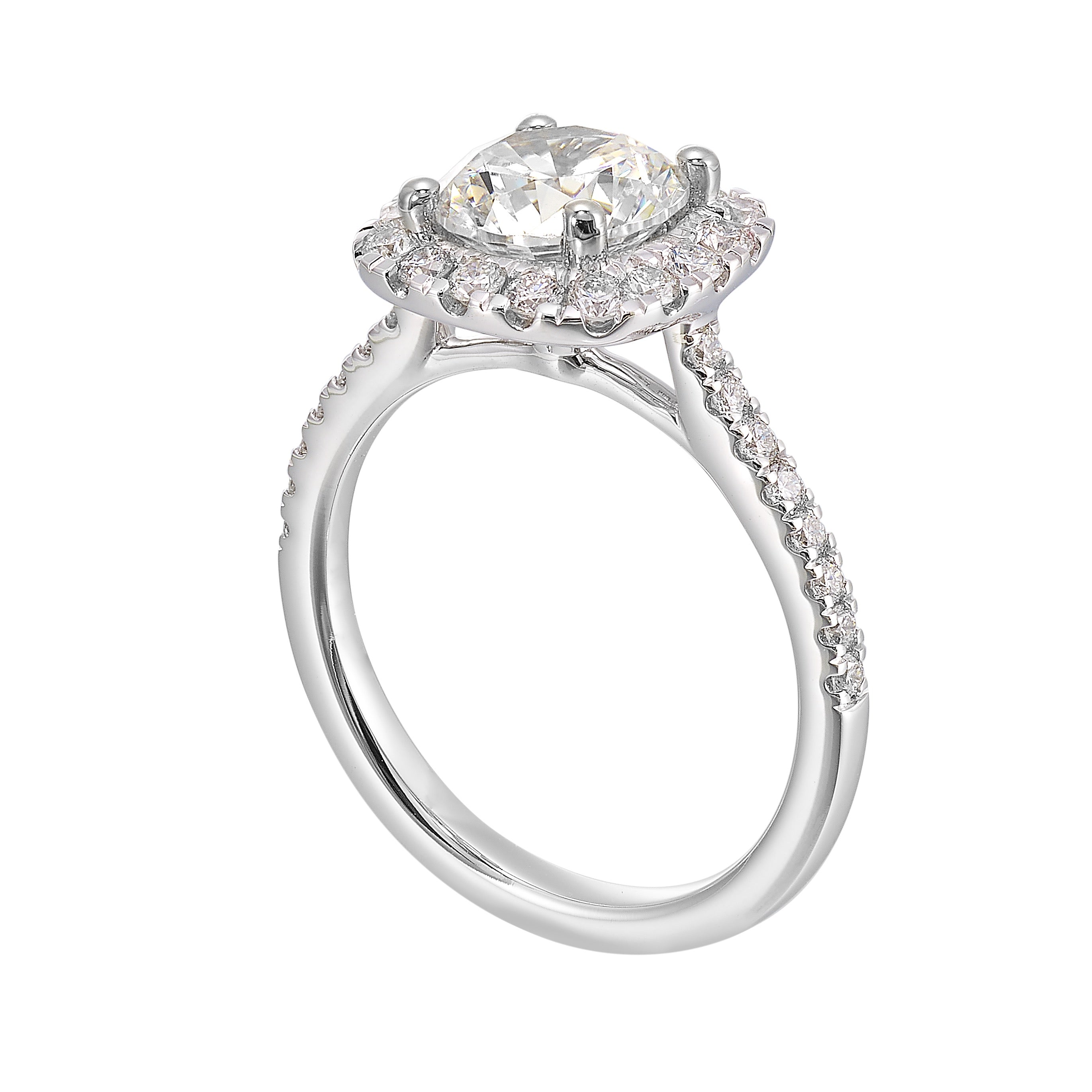 14Kt White Semi Mount 1/2Ctw For 1 1/2Ctw Round Center