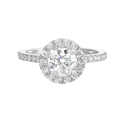 14Kt White Semi Mount 1/2Ctw For 1Ctw Round Center
