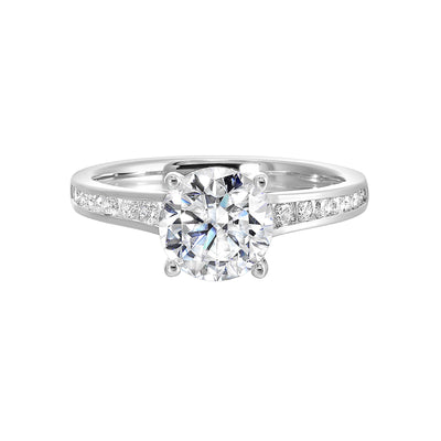 14Kt White Semi Mount 1/3Ctw For 1Ctw Round Center