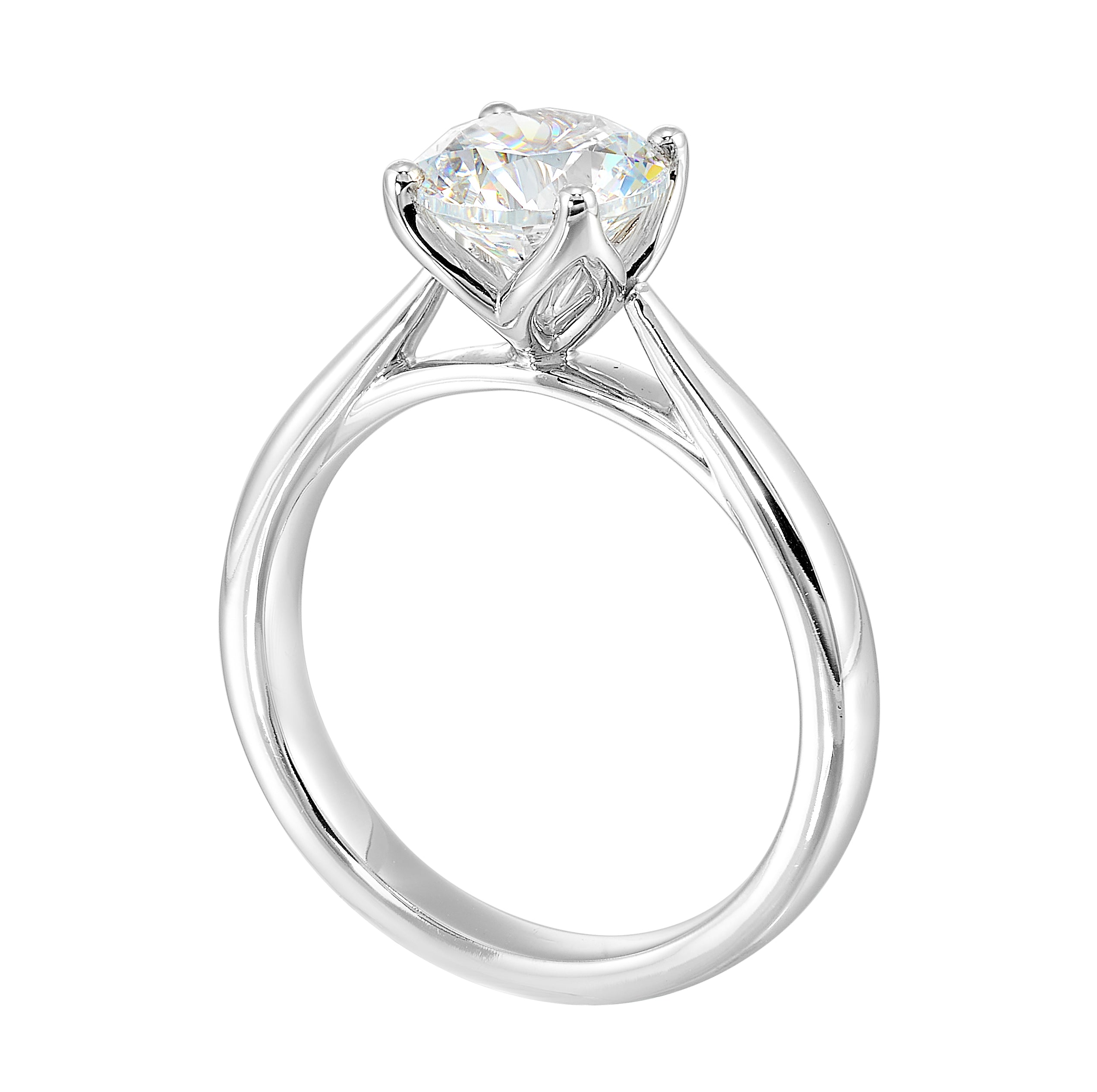 14Kt White Semi Mount For 1 1/2Ctw Round Center