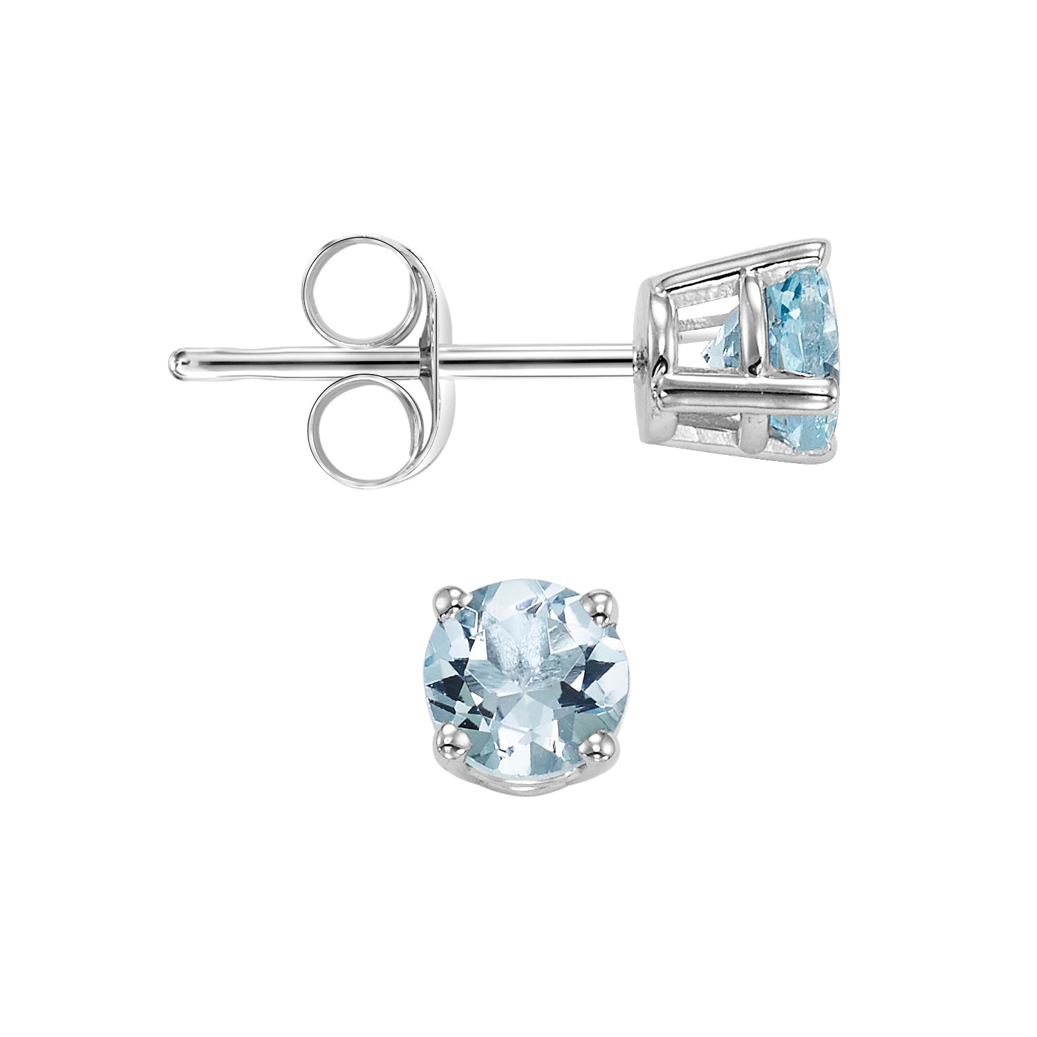 14Kt White Gold Aquamarine 1Ctw Earring