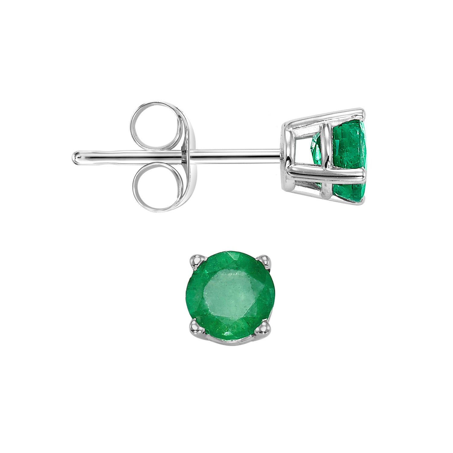 14Kt White Gold Emerald 1/2Ctw Earring