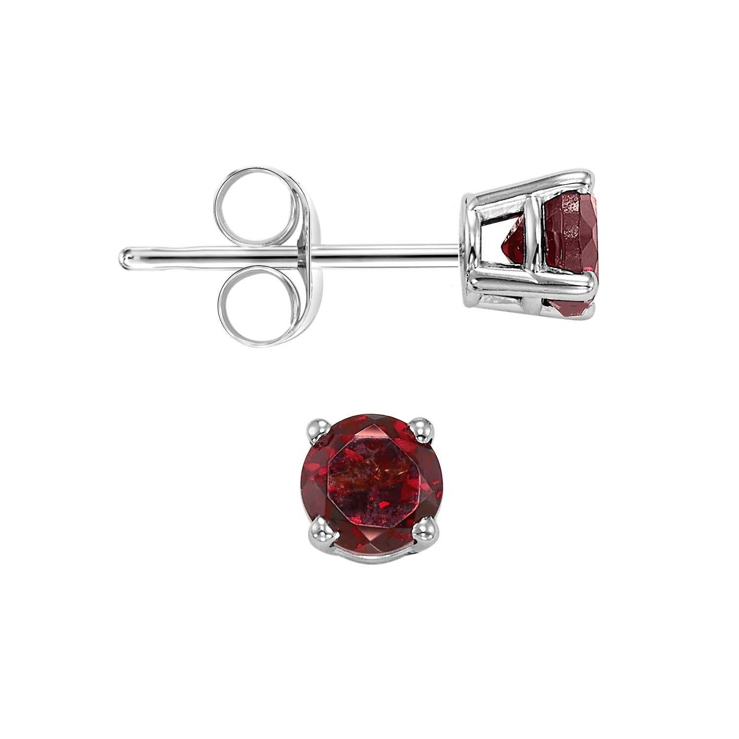 14Kt White Gold Garnet 1Ctw Earring