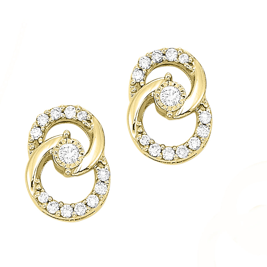 10Kt Yellow Gold Diamond 1/4Ctw Earring