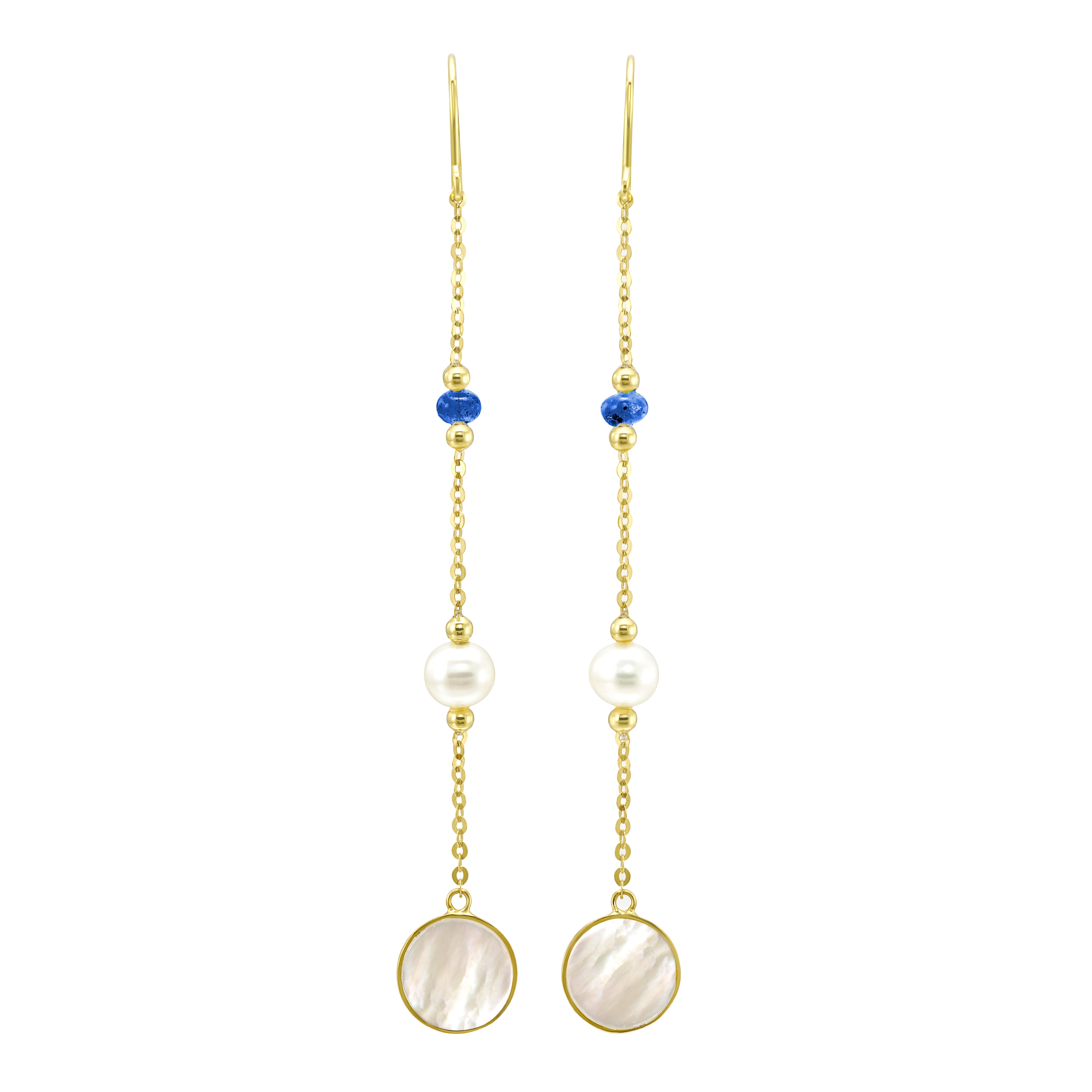 10Kt Yellow Gold Mix Colorstone Earring