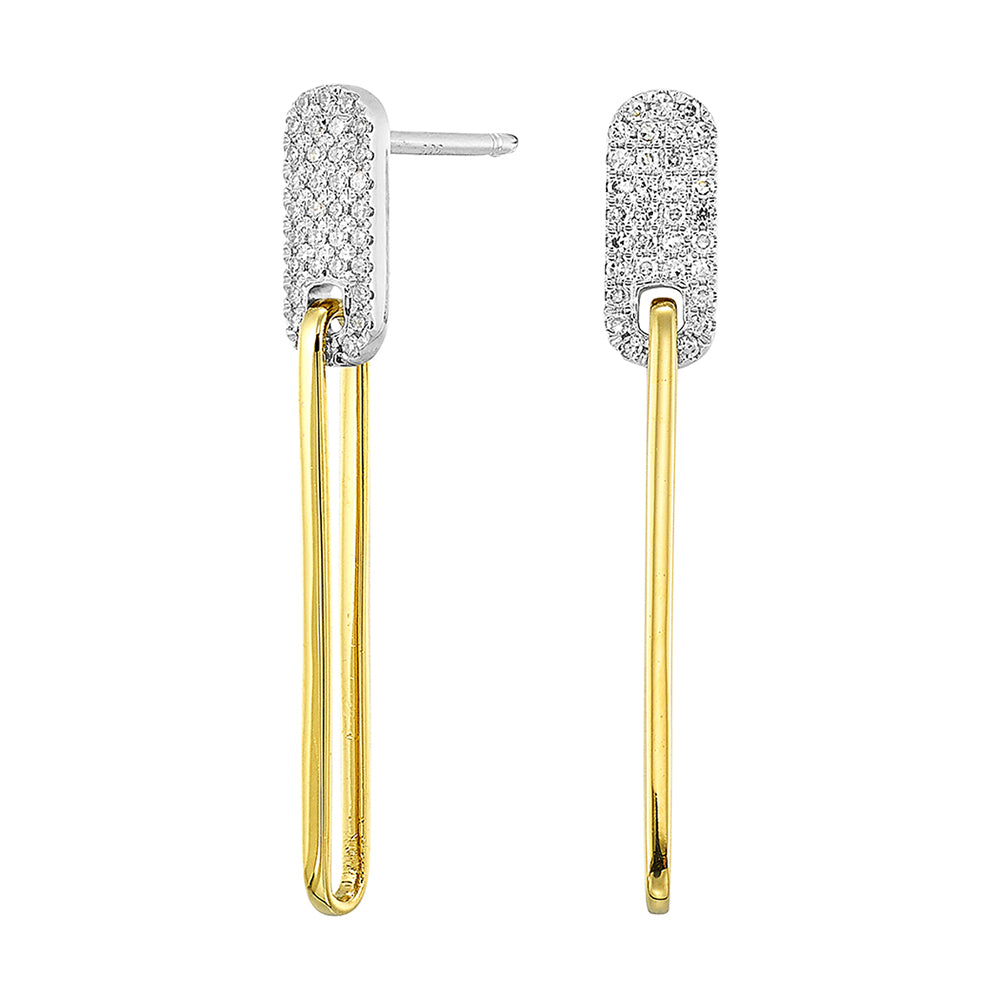 14Kt White Yellow Gold Diamond 1/7Ctw Earring