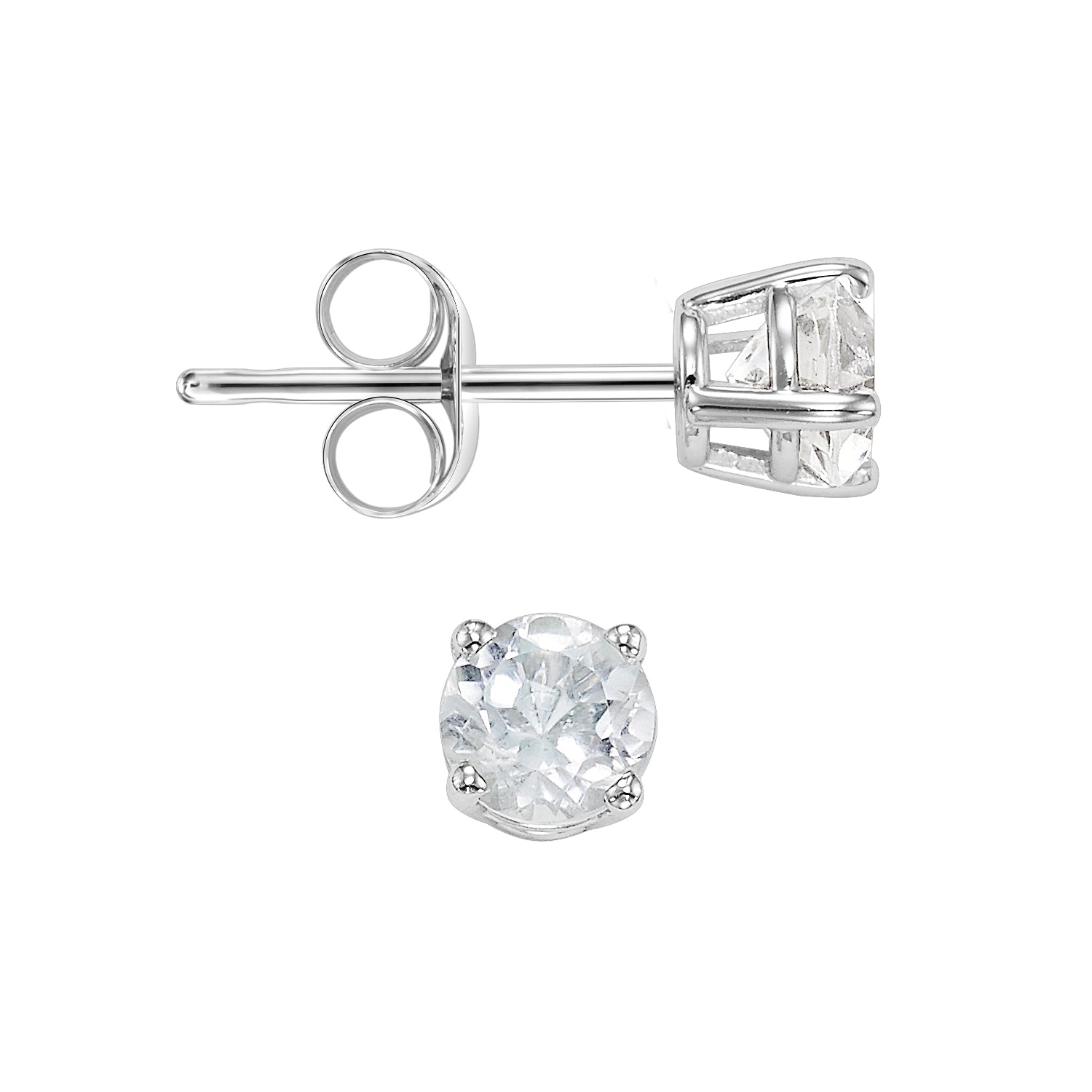 14Kt White Gold White Topaz 1/2Ctw Earring