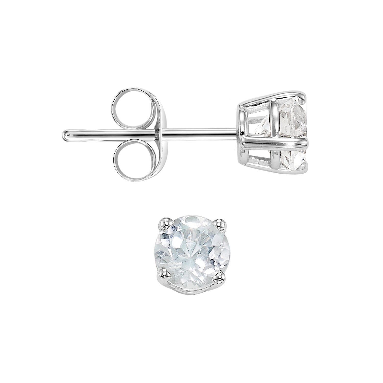 14Kt White Gold White Topaz 1Ctw Earring