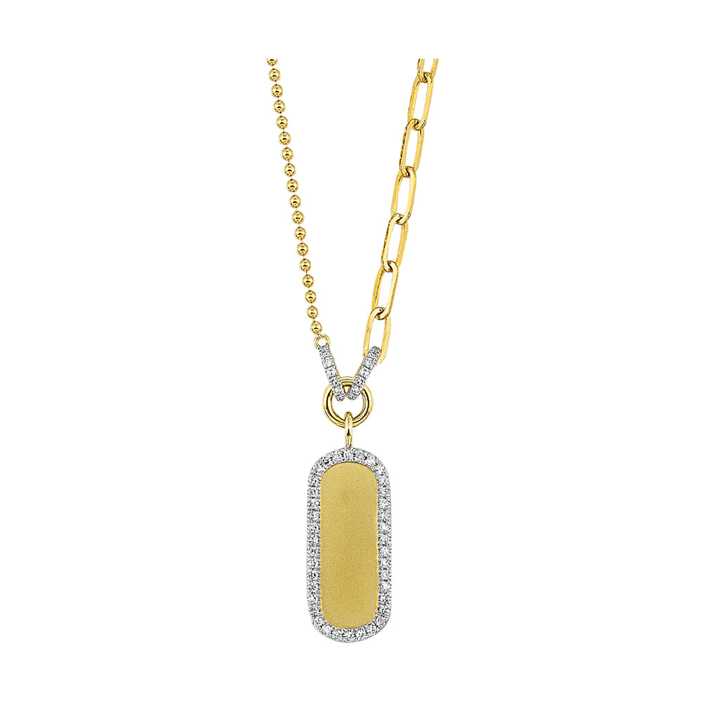 14Kt Yellow Gold Diamond 1/7Ctw Necklace