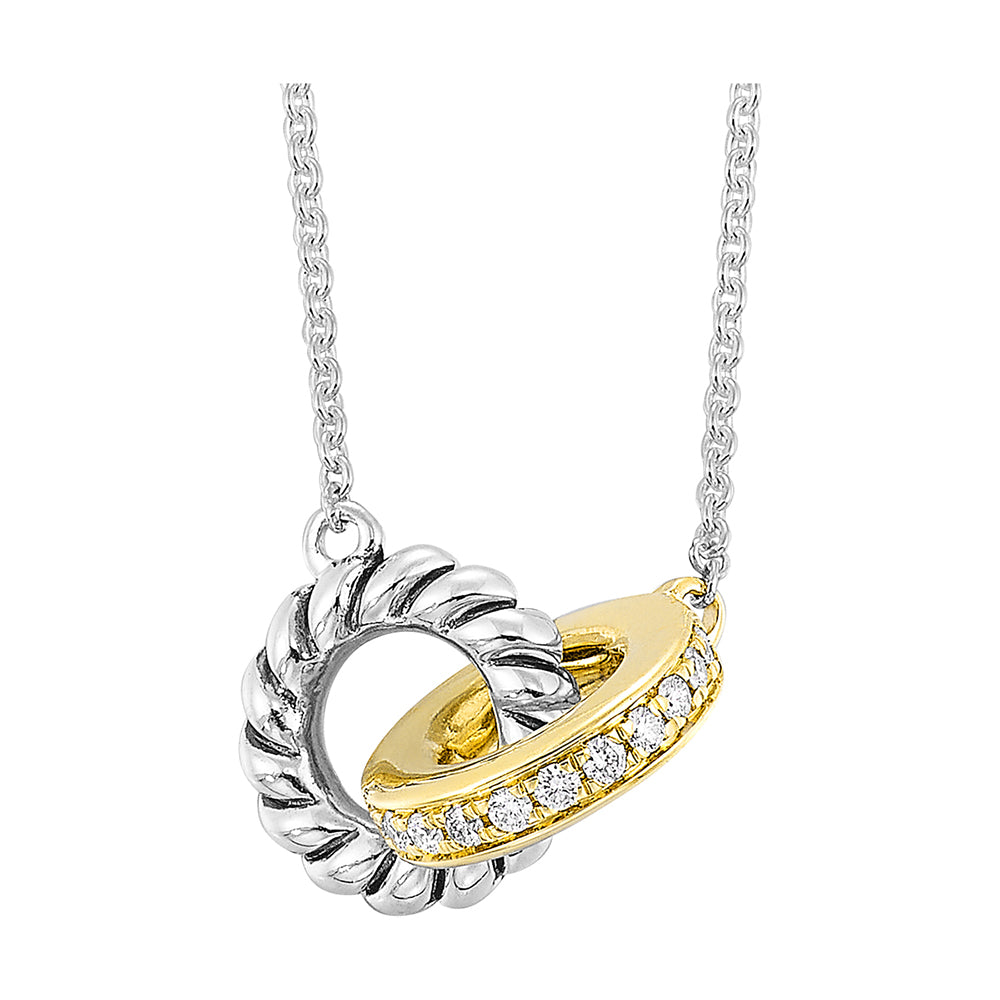 Gold Silver White Yellow Diamond 1/6Ctw Pendant