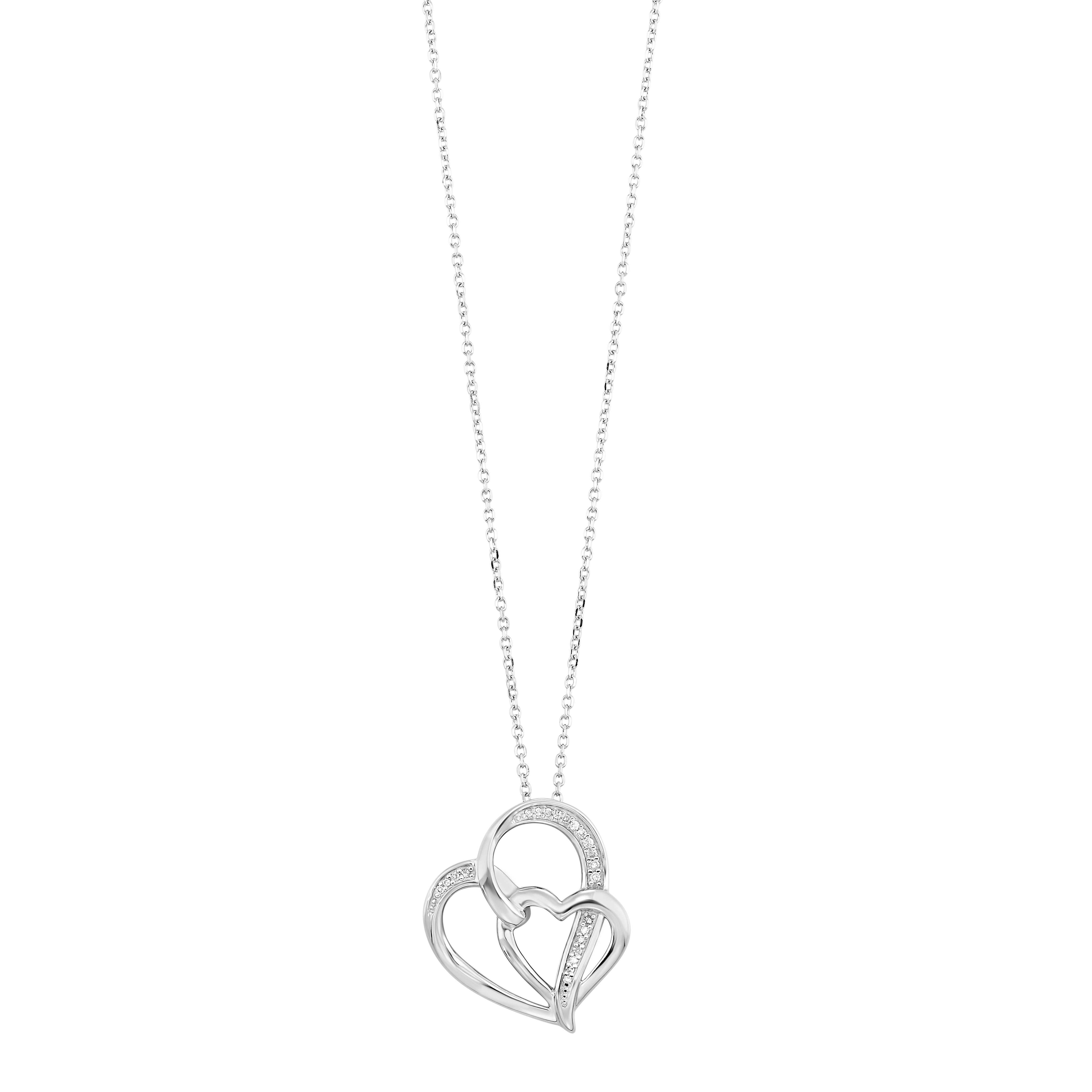 Silver White Diamond 1/20Ctw Pendant