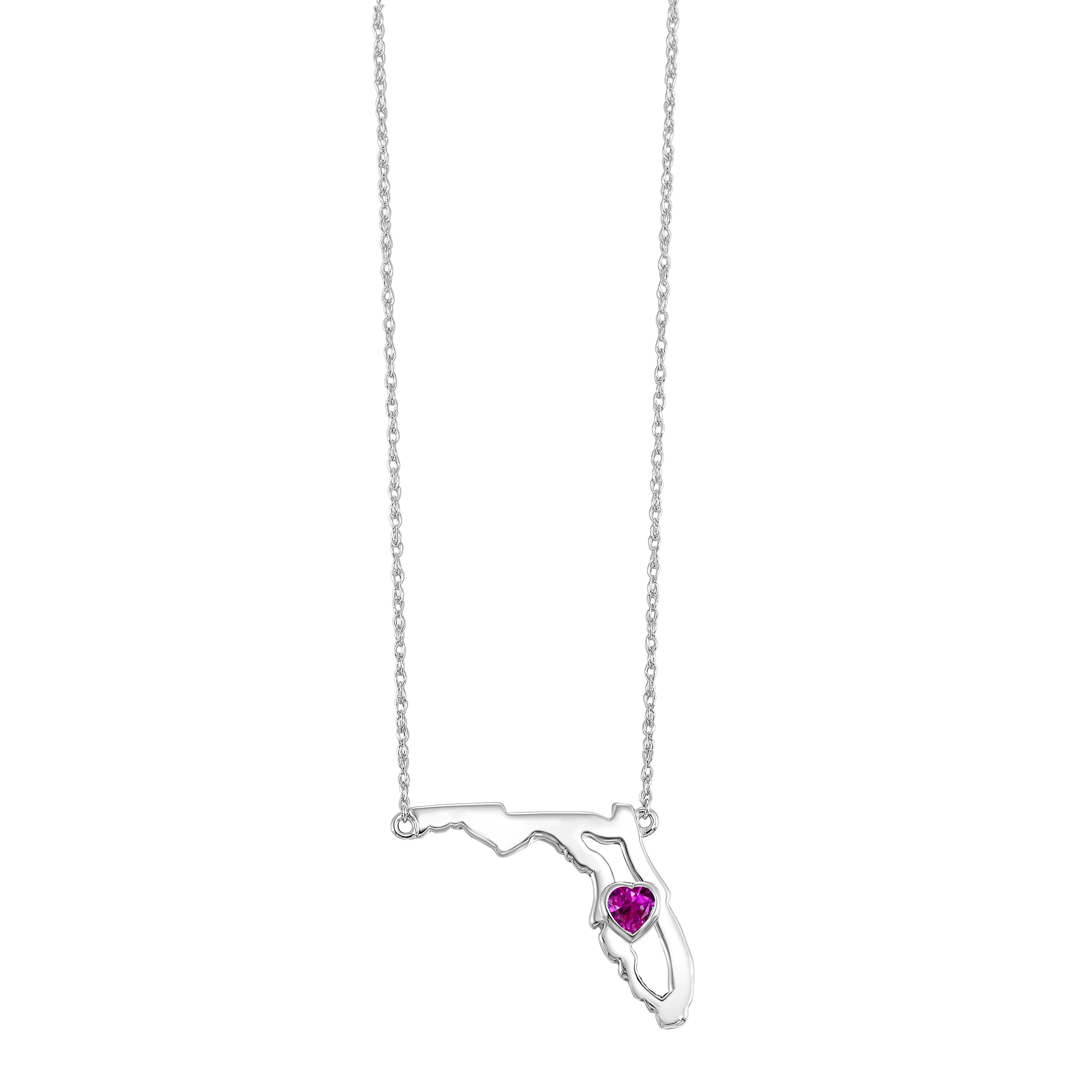 14Kt White Gold Pink Tourmaline 1/6Ctw Pendant