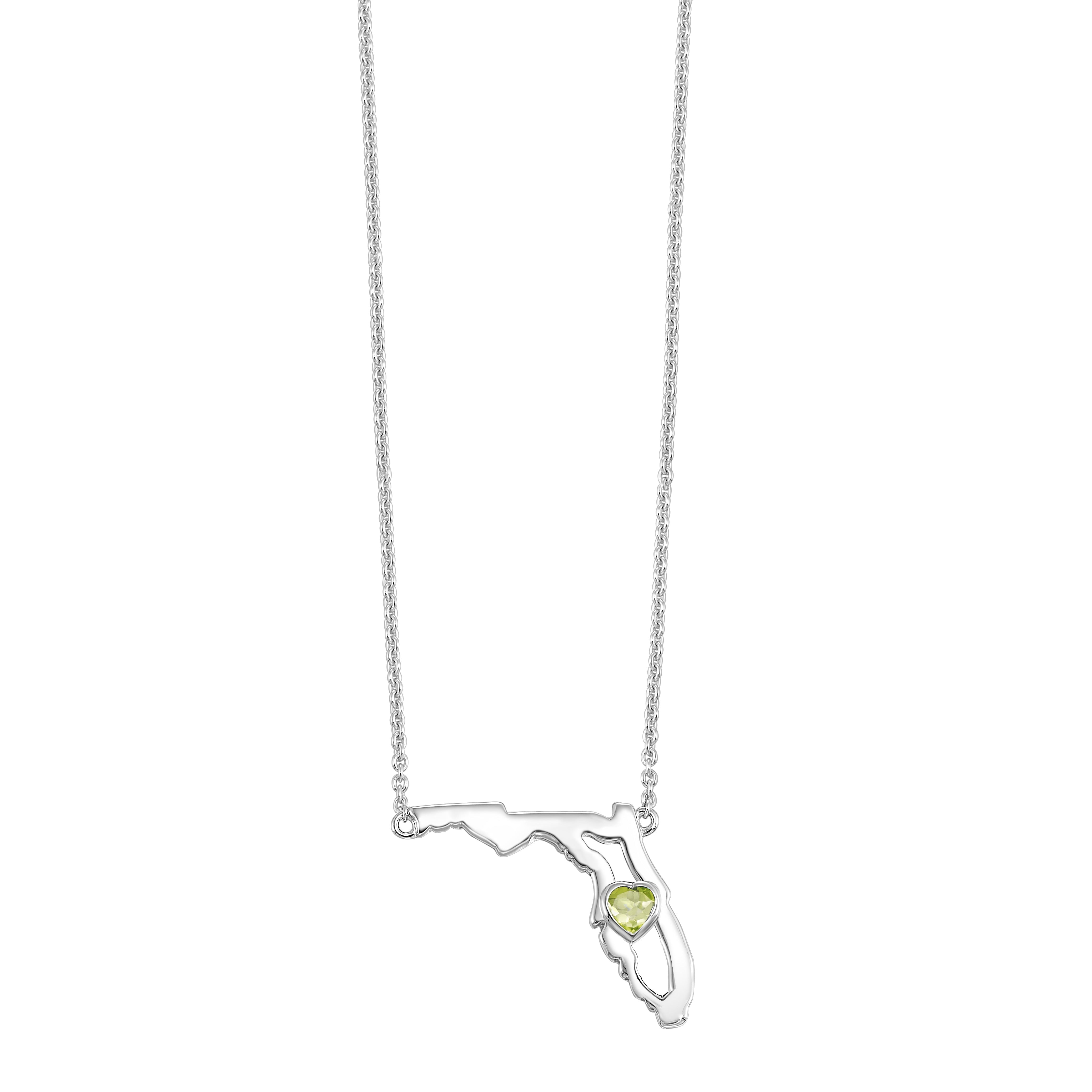 Silver Peridot 1/7Ctw Pendant