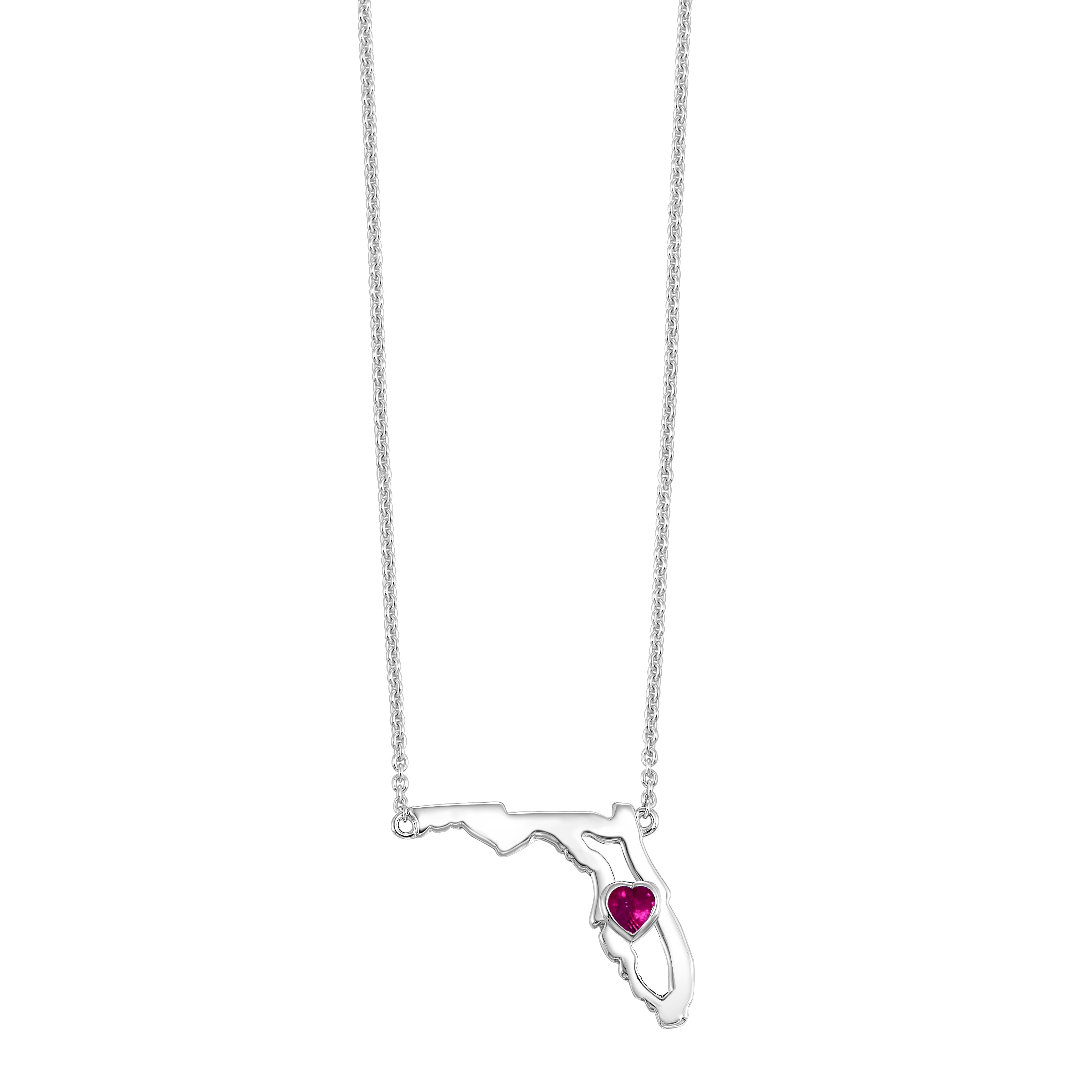 Silver Ruby 1/7Ctw Pendant