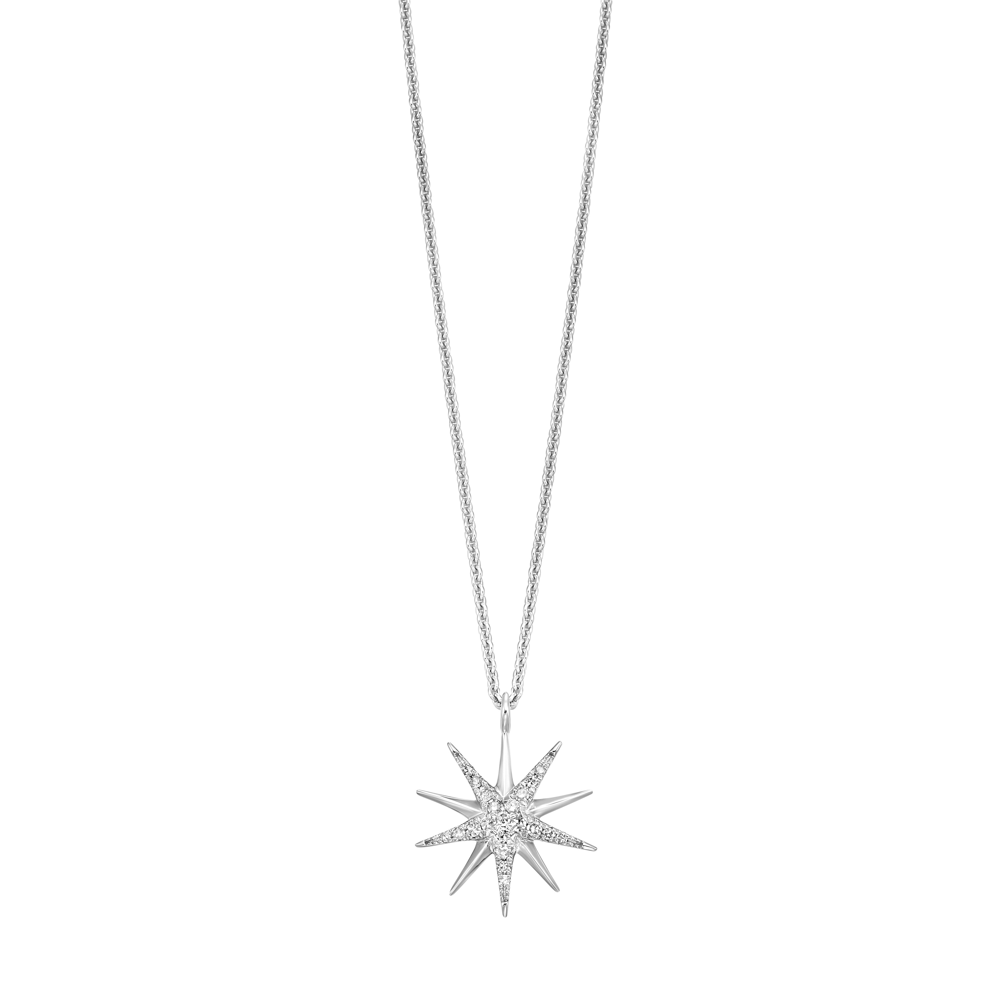 Silver White Diamond 1/10Ctw Pendant
