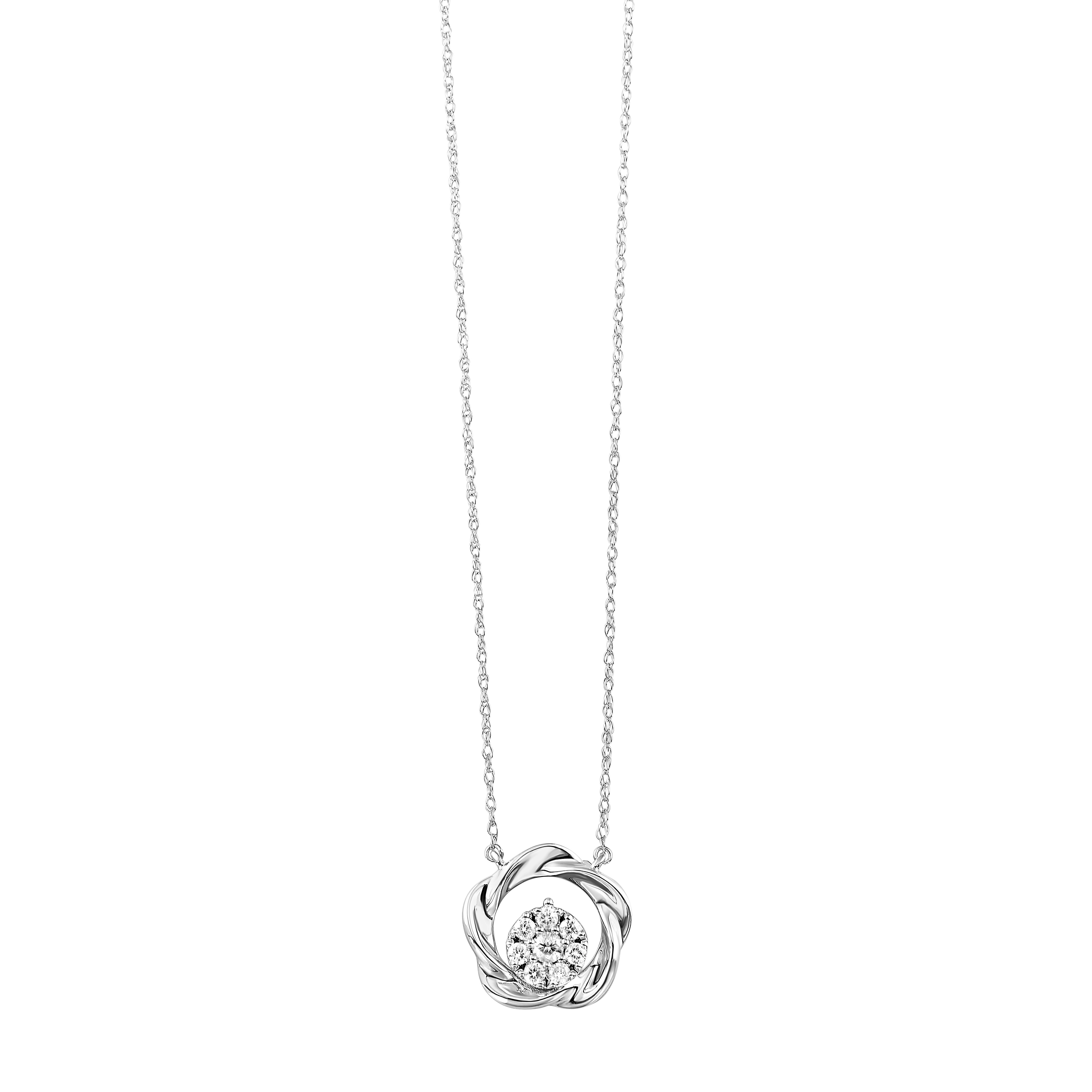 Silver Diamond 1/15Ctw Pendant