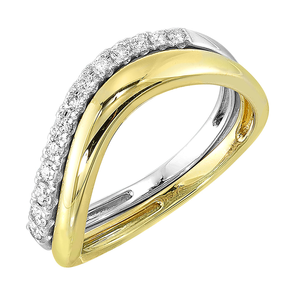 14Kt White Yellow Gold Diamond 1/5Ctw Ring