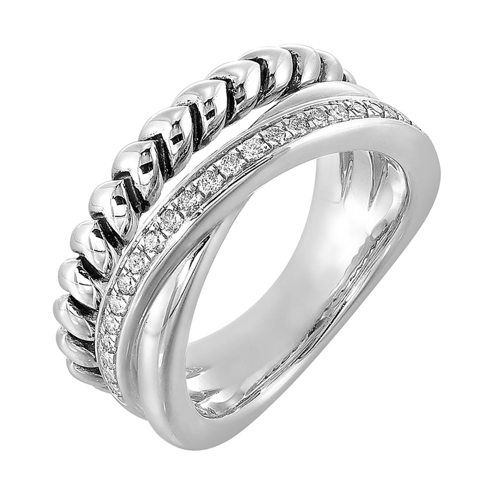 Silver Diamond 1/5Ctw Ring