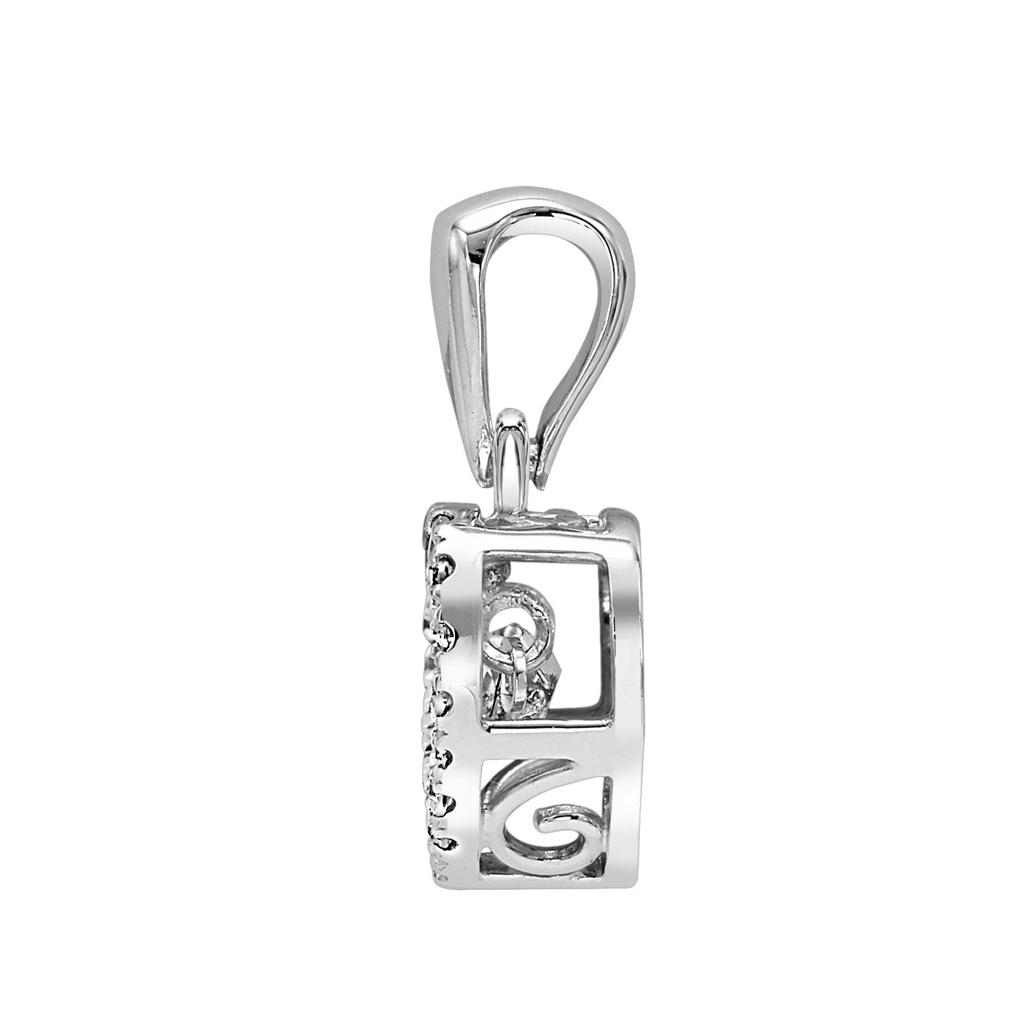 10Kt White Gold Diamond 1/5Ctw Pendant