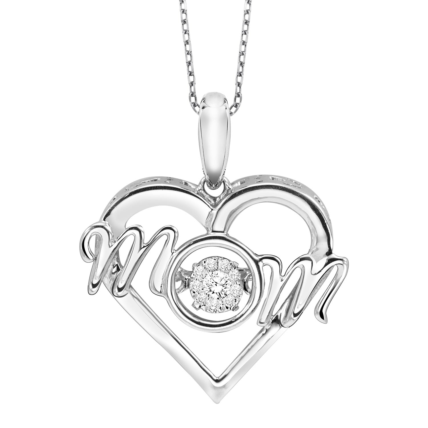 Silver Diamond 1/50Ctw Pendant