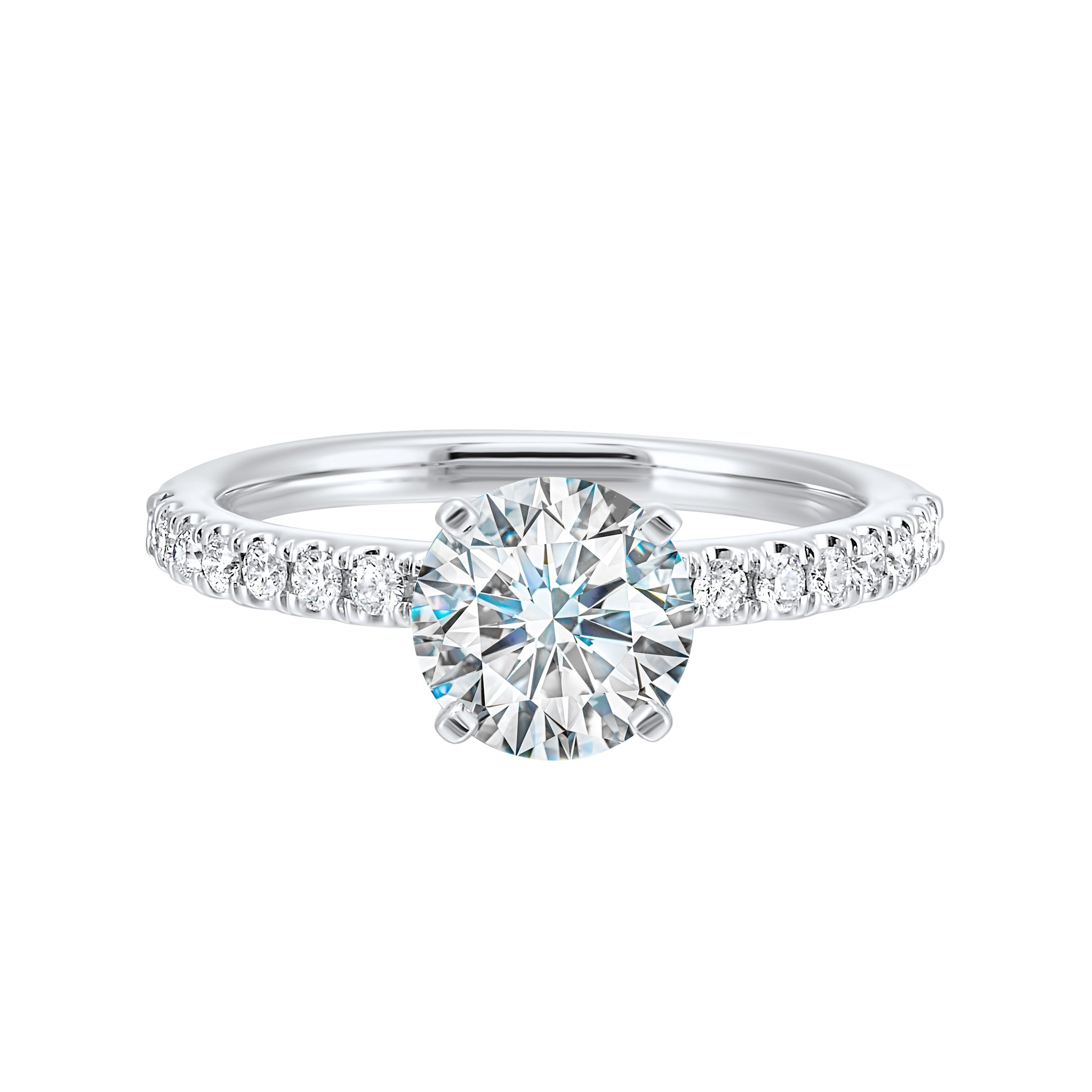 Elegant 14kt Gold White Gold Round Engagement Rings