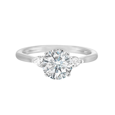 14Kt White Semi Mount 1/3Ctw For 1Ctw Round Center