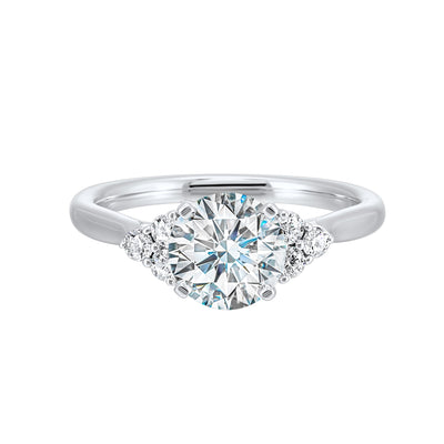 14Kt White Semi Mount 1/5Ctw For 1Ctw Round Center