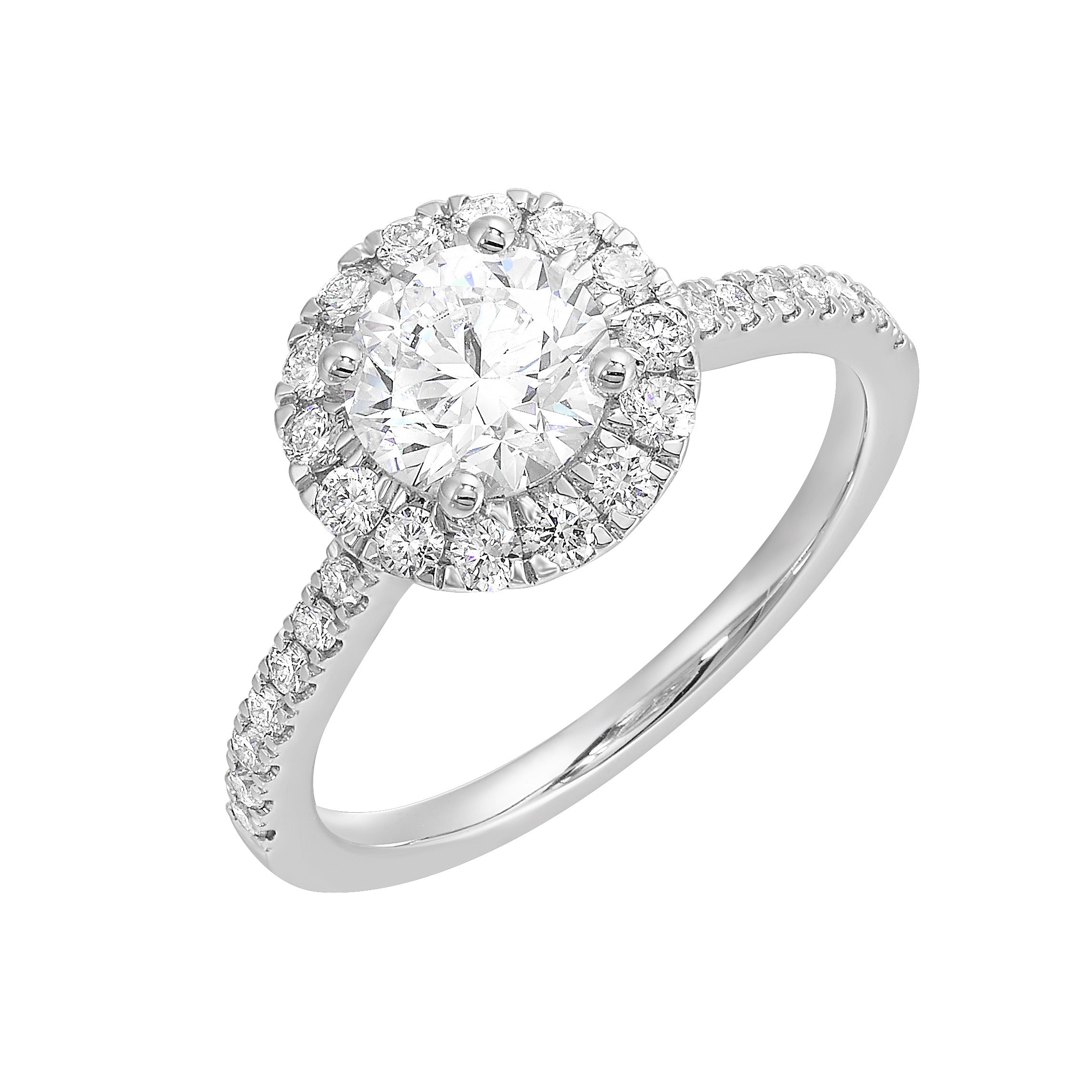 14Kt White Semi Mount 1/2Ctw For 1Ctw Round Center