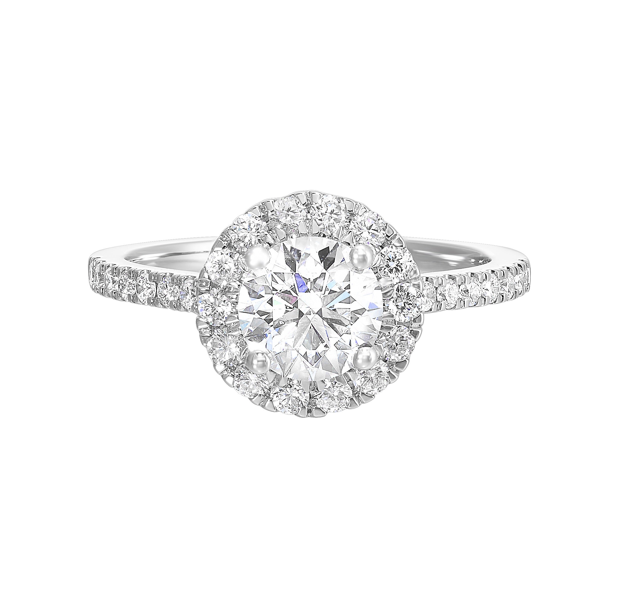14Kt White Semi Mount 1/2Ctw For 1Ctw Round Center