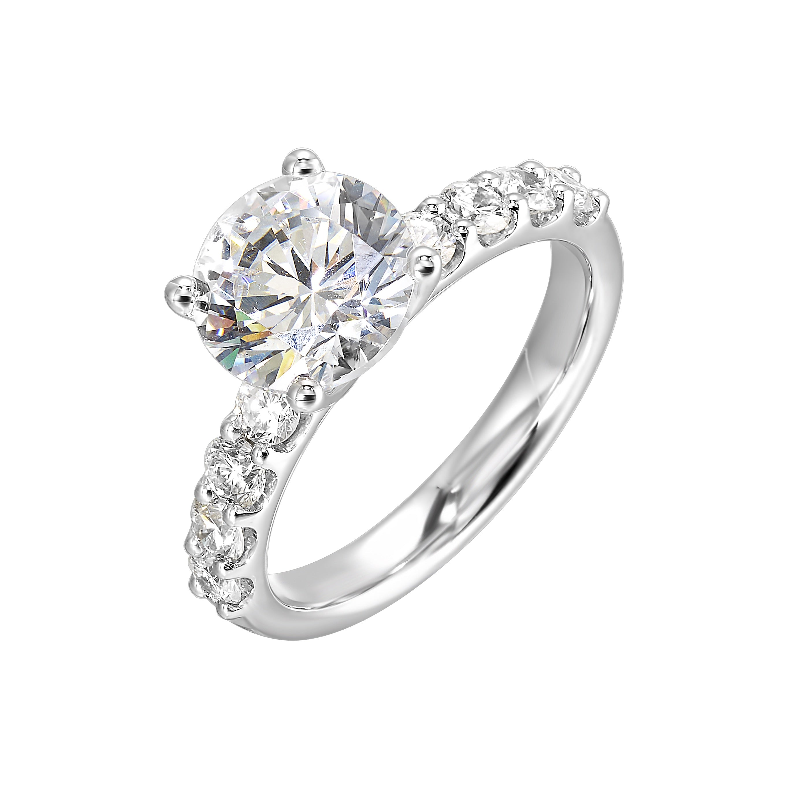 14Kt White Semi Mount 5/8Ctw For 2Ctw Round Center