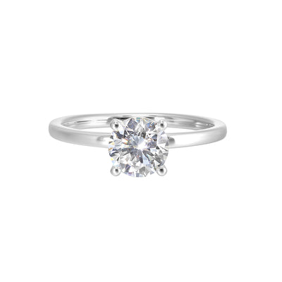 14Kt White Semi Mount 1/20Ctw For 1Ctw Round Center