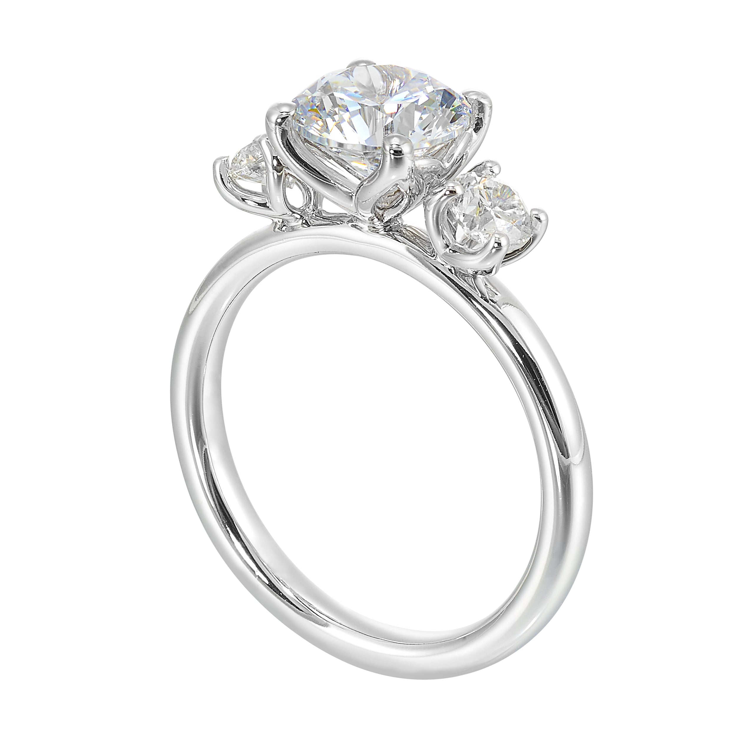14Kt White Semi Mount 1/2Ctw For 1 1/2Ctw Round Center
