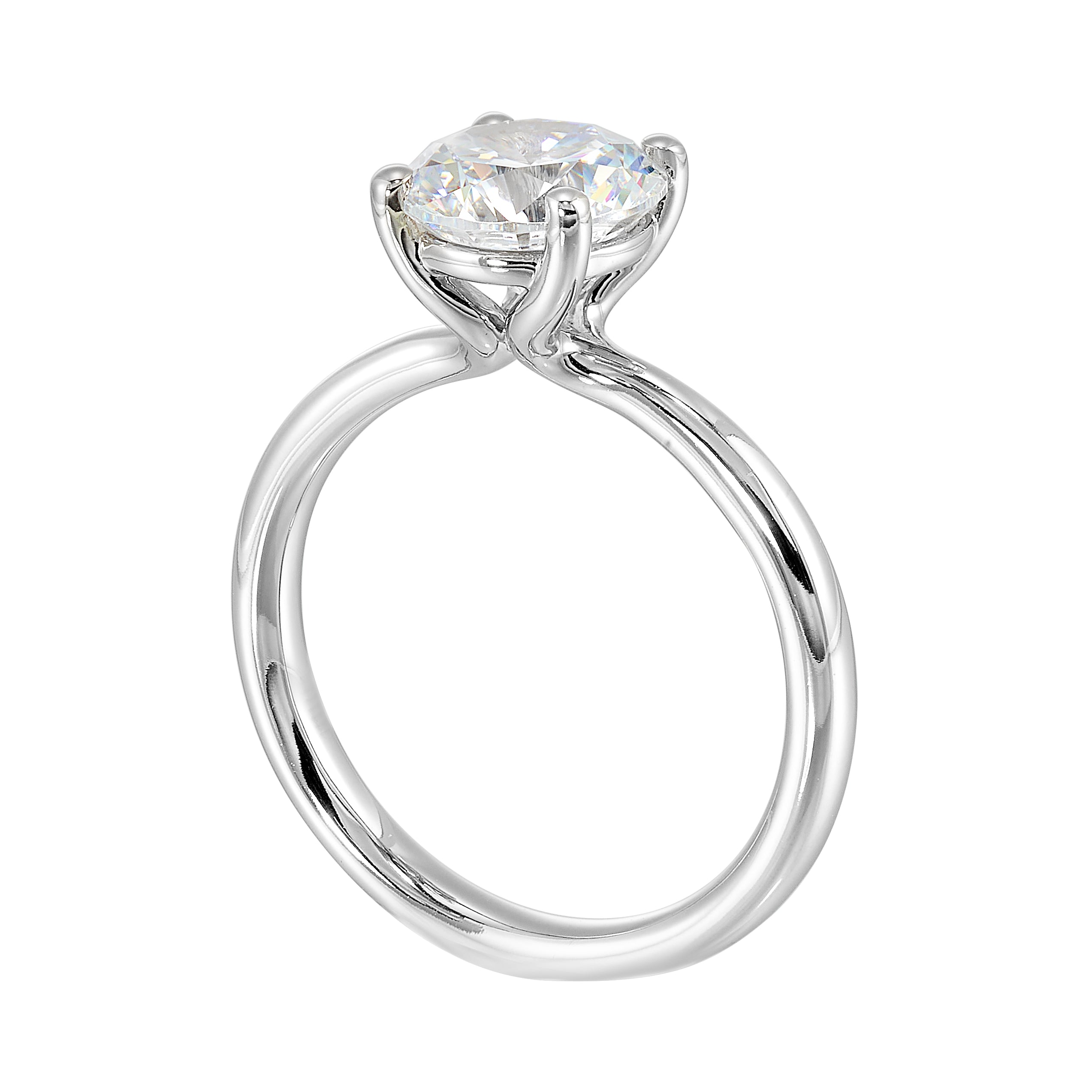 14Kt White Semi Mount For 2Ctw Round Center