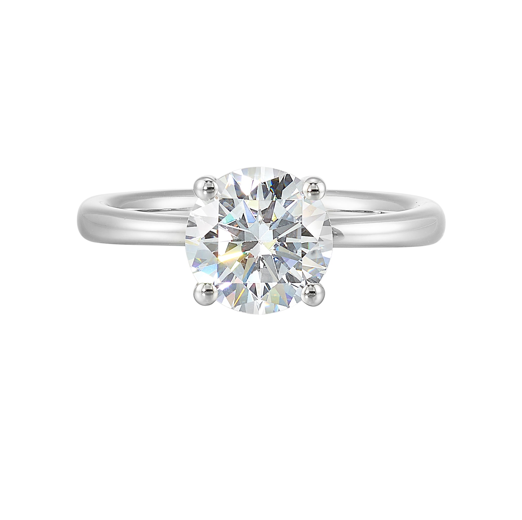 14Kt White Semi Mount For 2Ctw Round Center