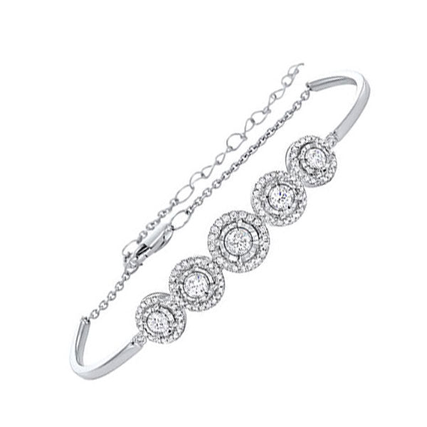 14Kt White Gold Diamond (1 1/2Ctw) Bangle