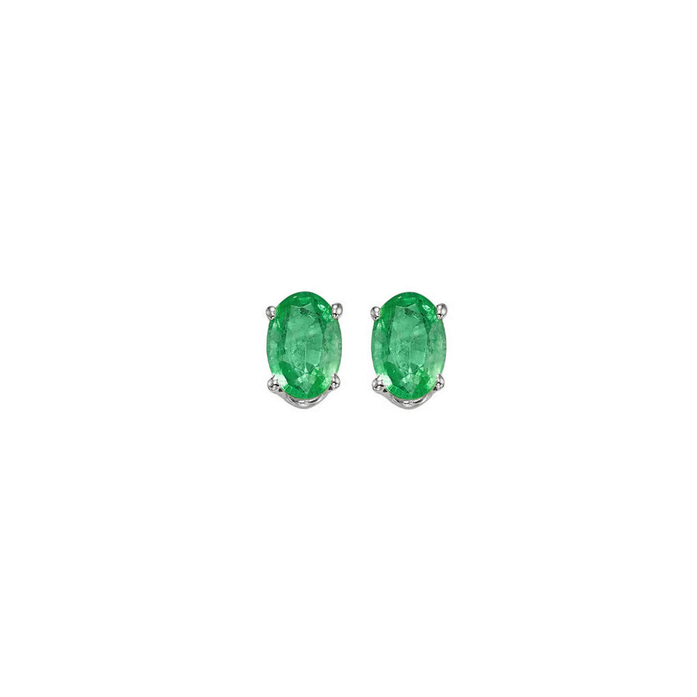 14Kt White Gold Emerald (1/2 Ctw) Earring