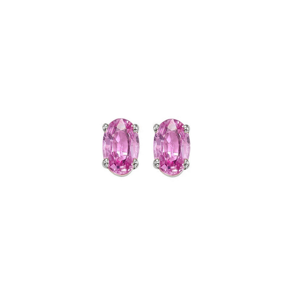 14Kt White Gold Pink Sapphire (1/2 Ctw) Earring
