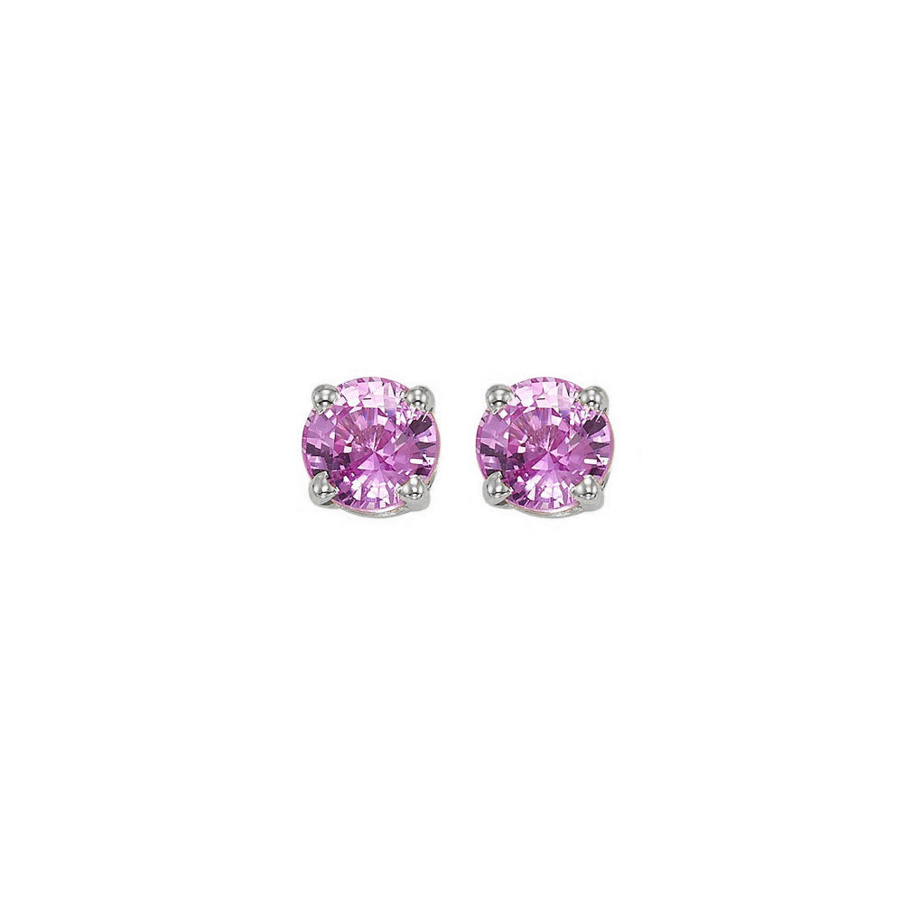 14Kt White Gold Pink Sapphire (1/2 Ctw) Earring