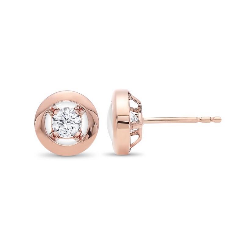 10K Rose Gold Diamond Earrings 1/6 ct