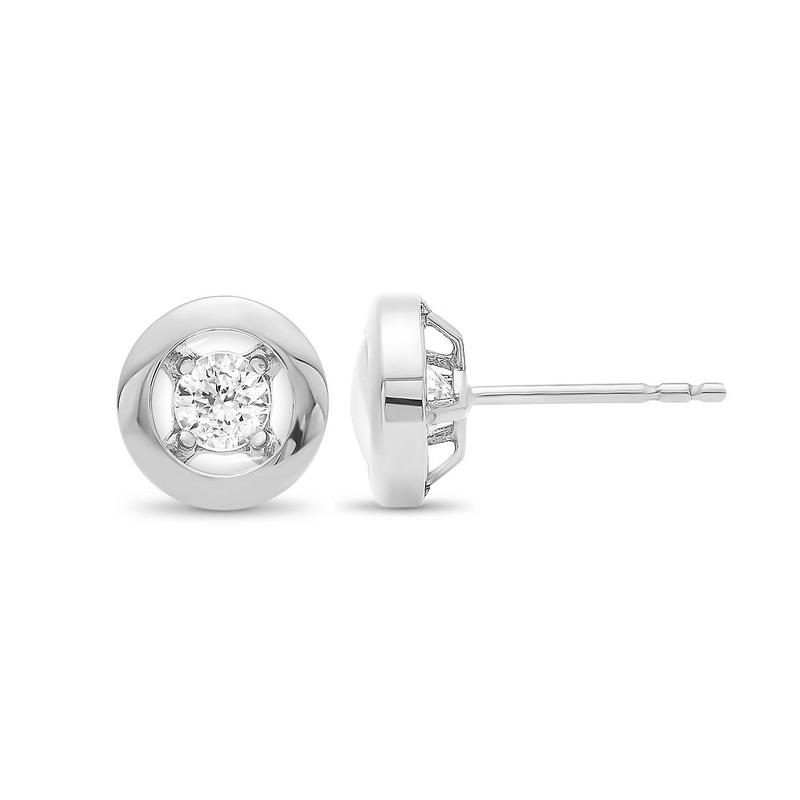 10K White Gold Diamond Earrings 1/6 ct