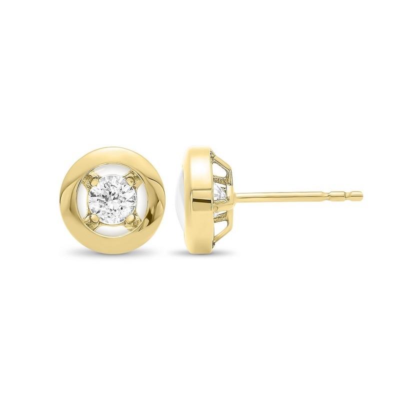 10K Yellow Gold Diamond Earrings 1 6 ct V Jewelers