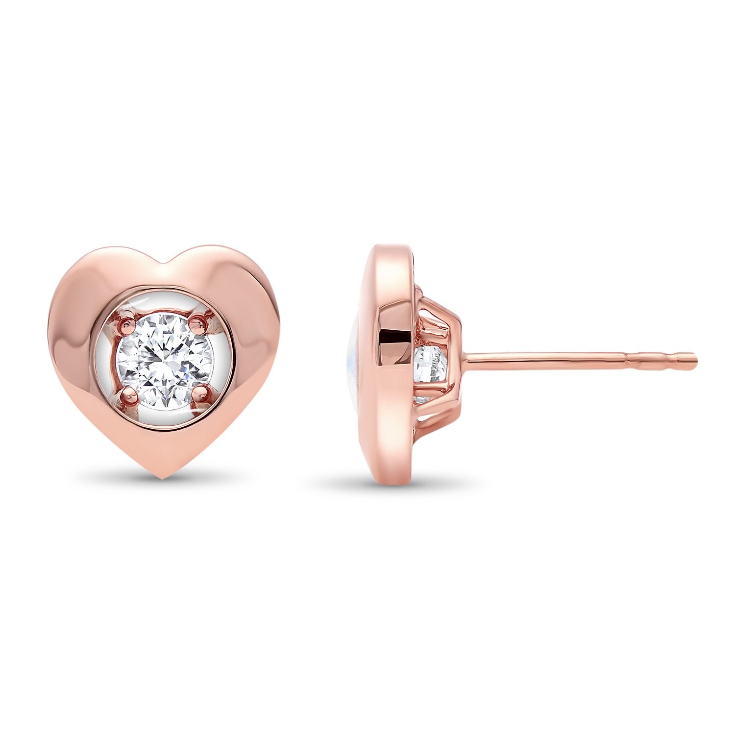 10K Rose Gold Diamond Earrings 1/7 ct
